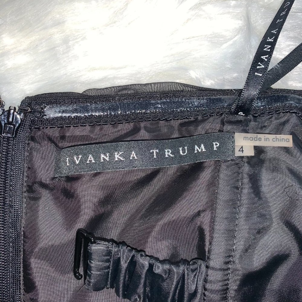 NWT IVANKA TRUMP Sleeveless Blk/Nude Chiffon Gown - Picture 8 of 9